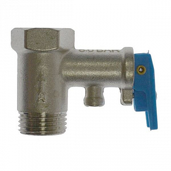 Клапан для водонагревателя, предохранительный, 1/2, с ручкой, 8 бар, 0.8 МПа, код 100508